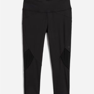 MPG Black Yoga Pants with Mesh Details